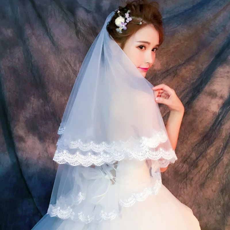 2020 простая Фата для невесты Вуаль де Mariage 2 слоя Для женщин короткий свадебная