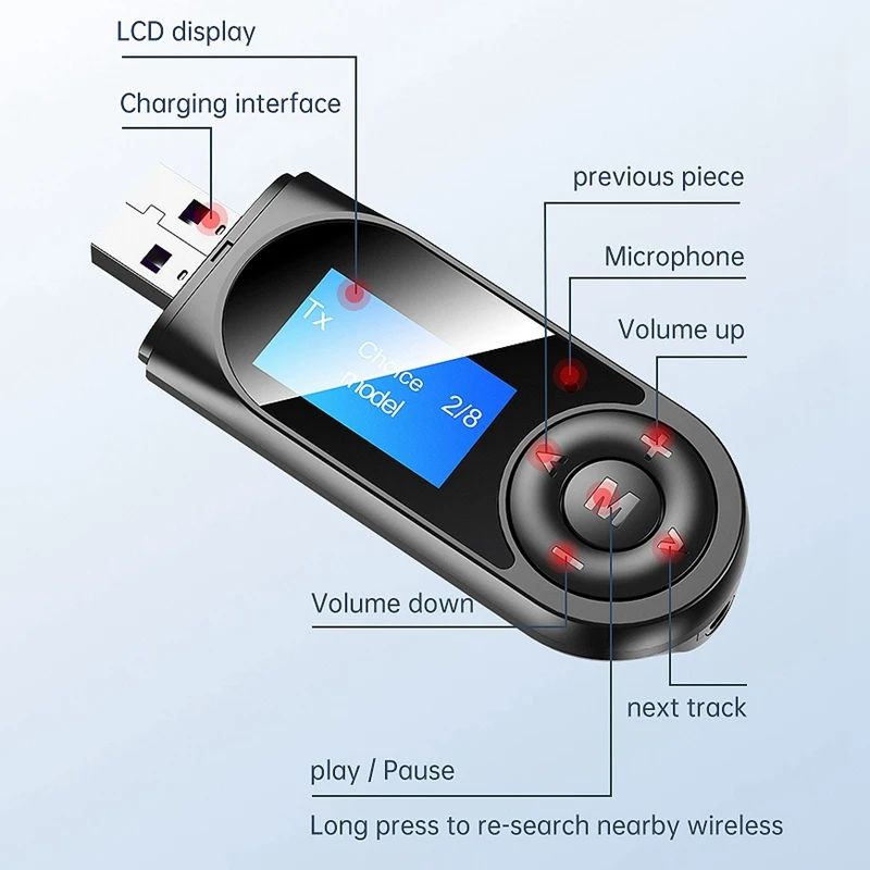 5 0 Bluetooth адаптер Светодиодный Sn Беспроводной o синий зуб передатчик приемник для