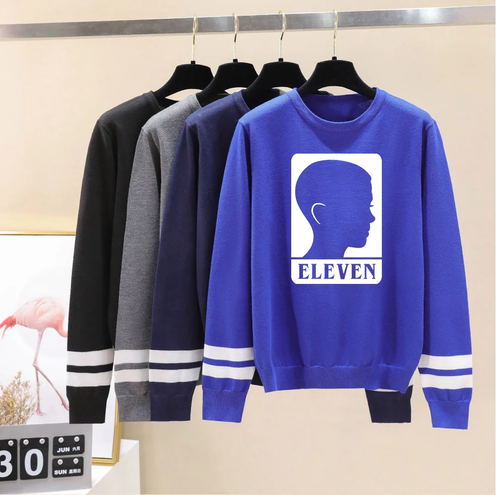 Stranger things cute warm winter clothes women's long sleeve sweaters pullover pink blue gray black dark | Женская одежда