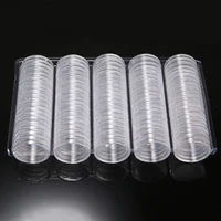 100pcs 27mm plastic coin display box coins storage case box coin container storage capsules display cases for 2 euro coin