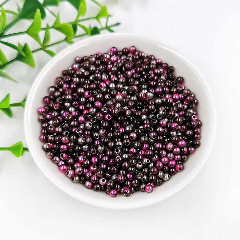 New Mix Rainbow Color Round 3mm ABS Imitation Pearl Plastic Beads Hole 1.0mm Loose Beads Diy Jewelry Necklace Making 1000PCS - Цвет: C12