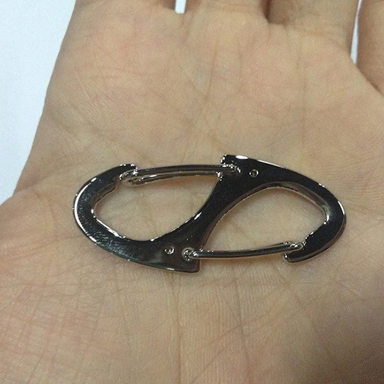 

5pcs Aluminum Key Chain Clip Double Snap Hook Black Karabiner Hook Snap Keyring Camping Key