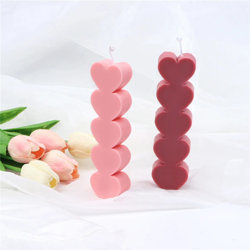 Любовь Форма Силиконовые свечи формы в виде сердца для влюбленных кубоид арома