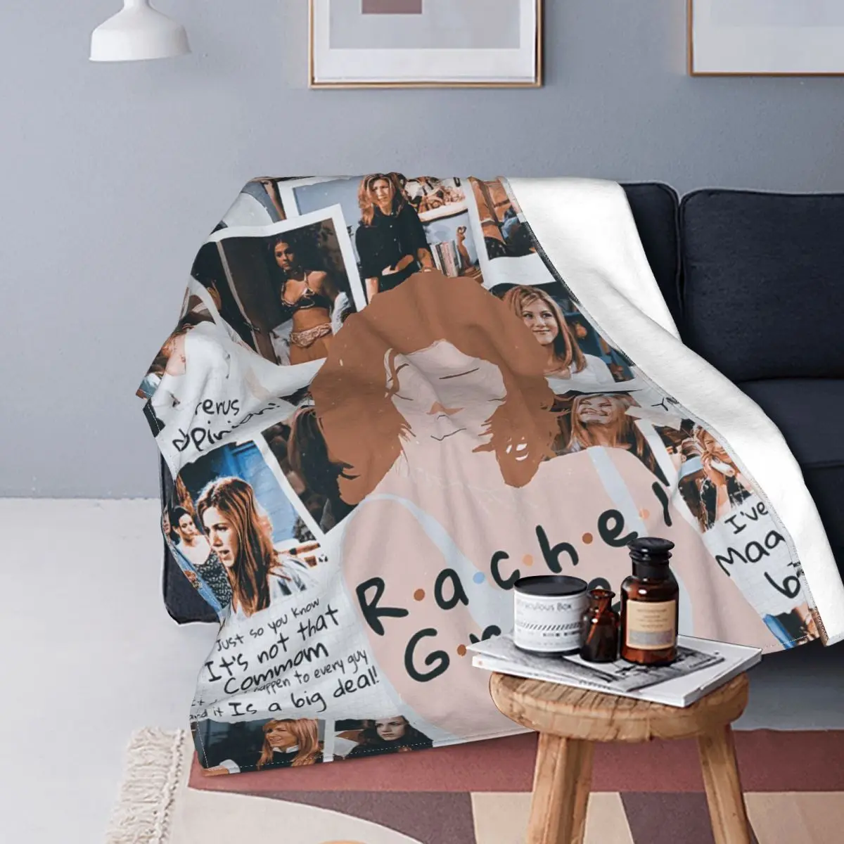 

Friends TV Show Flannel Throw Blanket American Rachel Blanket for Sofa Travel Super Soft Flannel Blanket