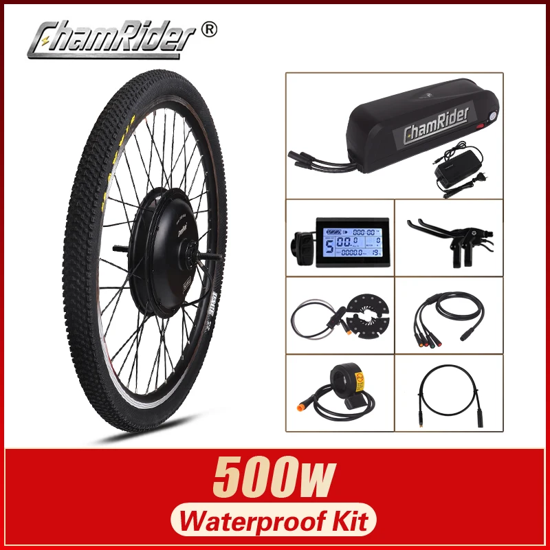 

Waterproof Connector Plug 500W 36V 20.4AH 48V 52V 17AH Ebike Electric Bike Conversion Kit XF39 XF40 Motor MXUS Hailong battery