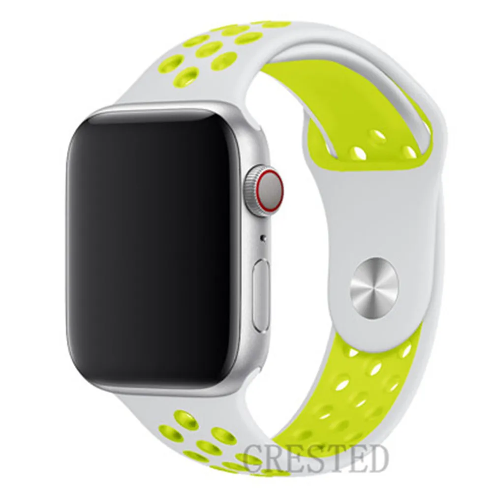 silver yellow 2 Спортивный ремешок для apple watch band 44 мм/40 мм apple watch 5 4 3 band iwatch band 5 42 мм/38 мм correa браслет ремень аксессуары для часов - Цвет ремешка: silver yellow 2