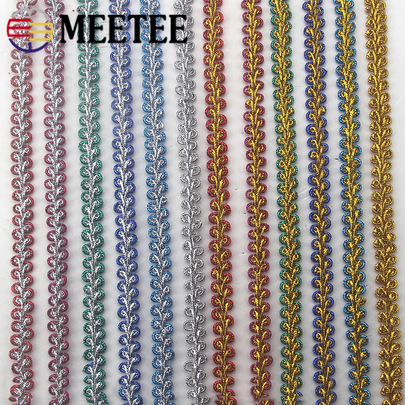 Meetee 22 м 1 см цветные изогнутые кружева вязаные декорации плетеные отделка Лента