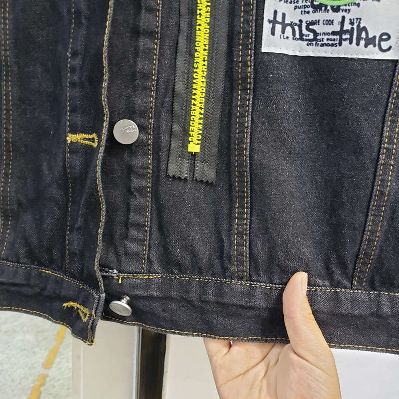 Женская Весенняя Свободная джинсовая куртка ветровка креативная универсальная