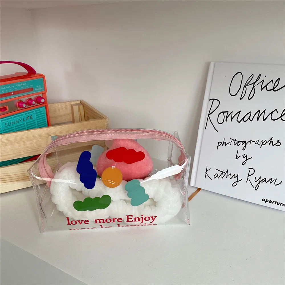 Ins/Носки с рисунком медведя из мультика в горошек Карандаш Чехол прозрачного ПВХ