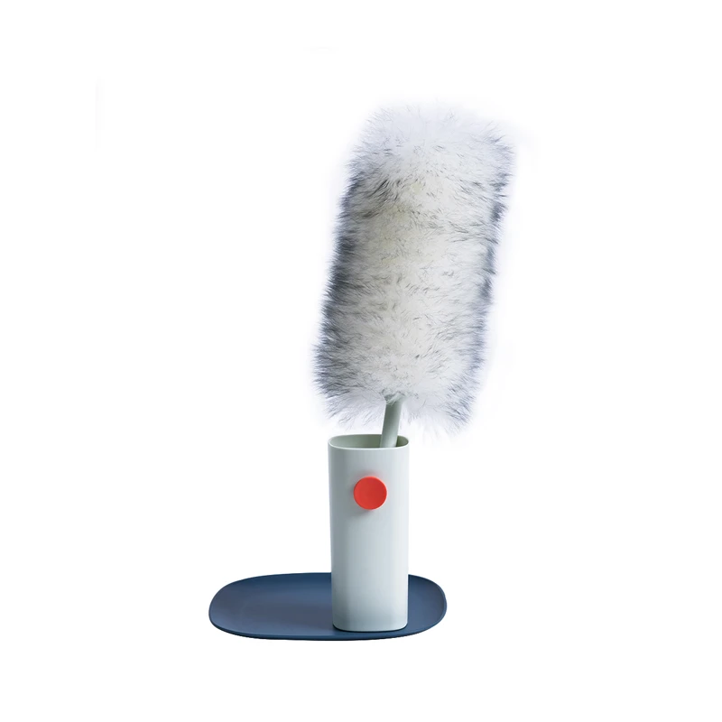 

Premium Quality Wool Duster Soft Durable Ergonomic Long Handleasy Dusting With Storage Box Tray For Cleaning Fans Blinds Cobwer
