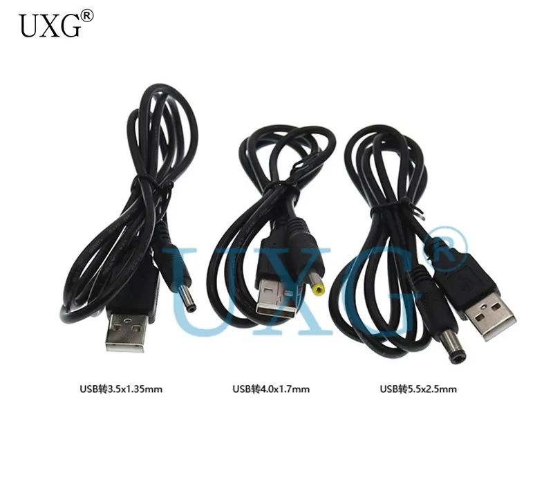 

USB 2.0 Male A to DC 5.5mm x 2.1mm 3.5mm 4.0mmx1.7mm Plug DC Power Cord Socket Cable to USB Converter Adapter for Power Charger