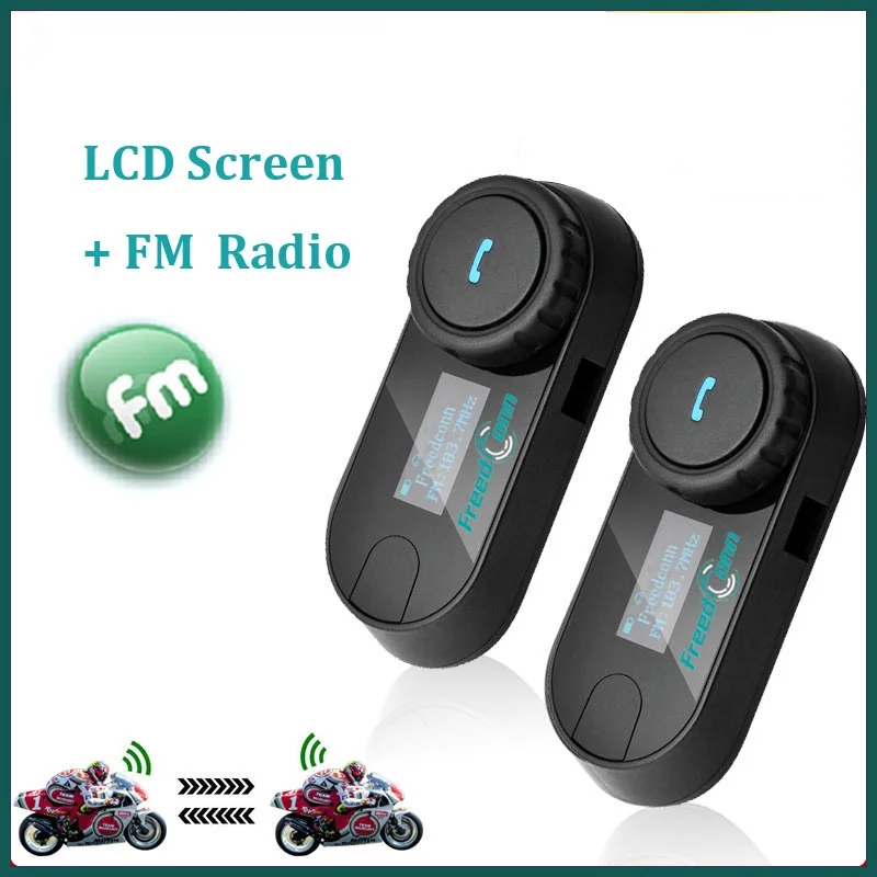 Original FreedConn Updated TCOM-SC Bluetooth Motorcycle Helmet Headset Intercom BT Interphone with LCD Screen FM Radio