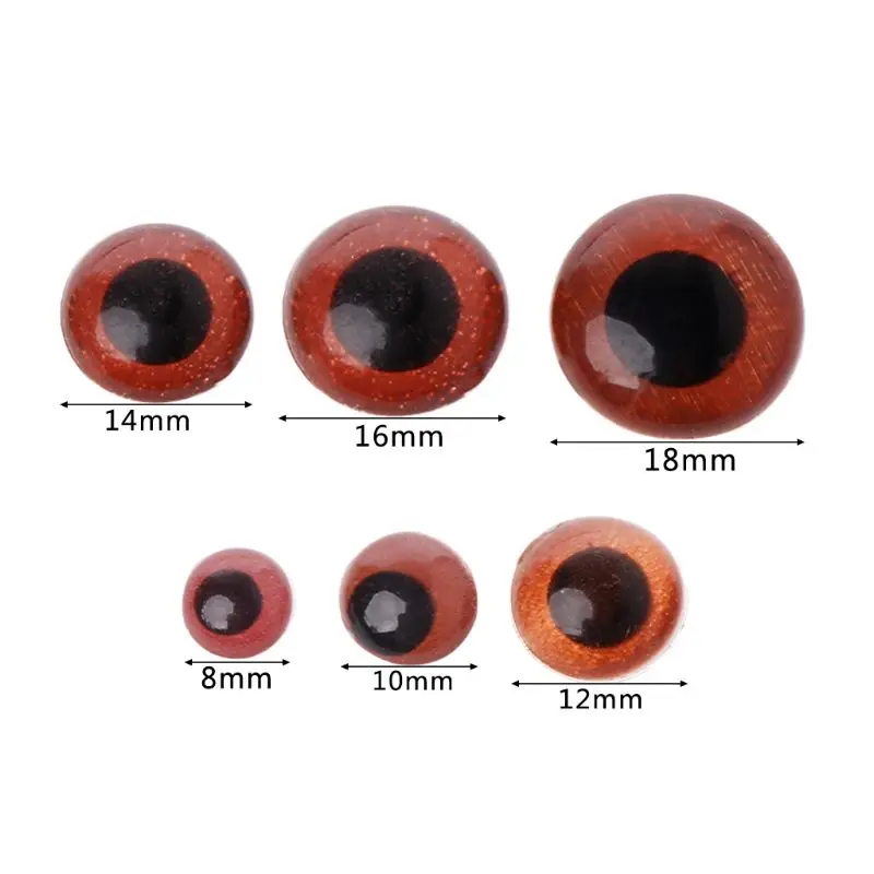 

100Pcs 8mm/10mm/12mm/14mm/16mm/20mm Plastic Doll Puppet Animal Crafts Safety Eyes For Bear Children Kids DIY Toys