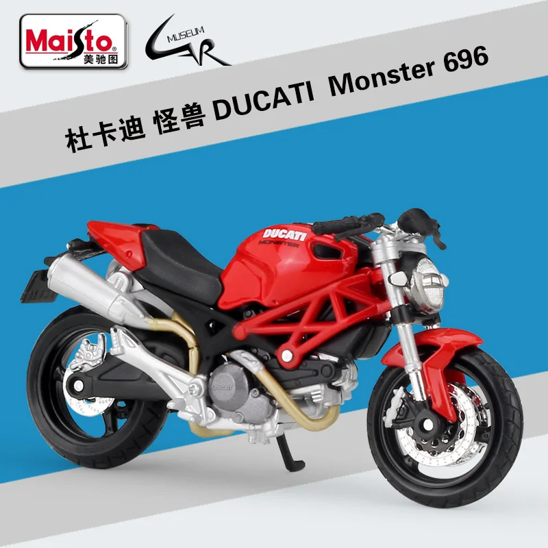

Модель автомобиля Maisto 1:18 DUCATI MONSTER 696, модель мотоцикла из сплава, металлическая игрушечная машинка, детская игрушка, коллекция подарков