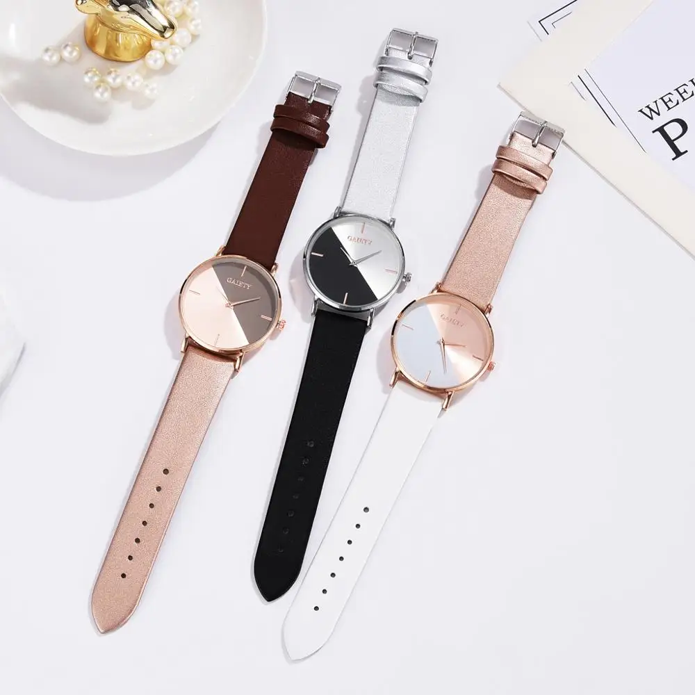 

Women's Watch Leather Rose Gold Dress Female Clock Luxury Brand Design Women Watches Simple Fashion Ladies Watch