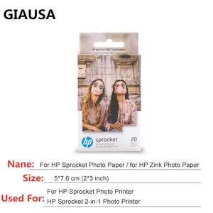 giausa 60 100 120 sheets for hp sprocket photo paper 2x3 mini photographic paper pocket photo printer hp zink paste photo paper free global shipping