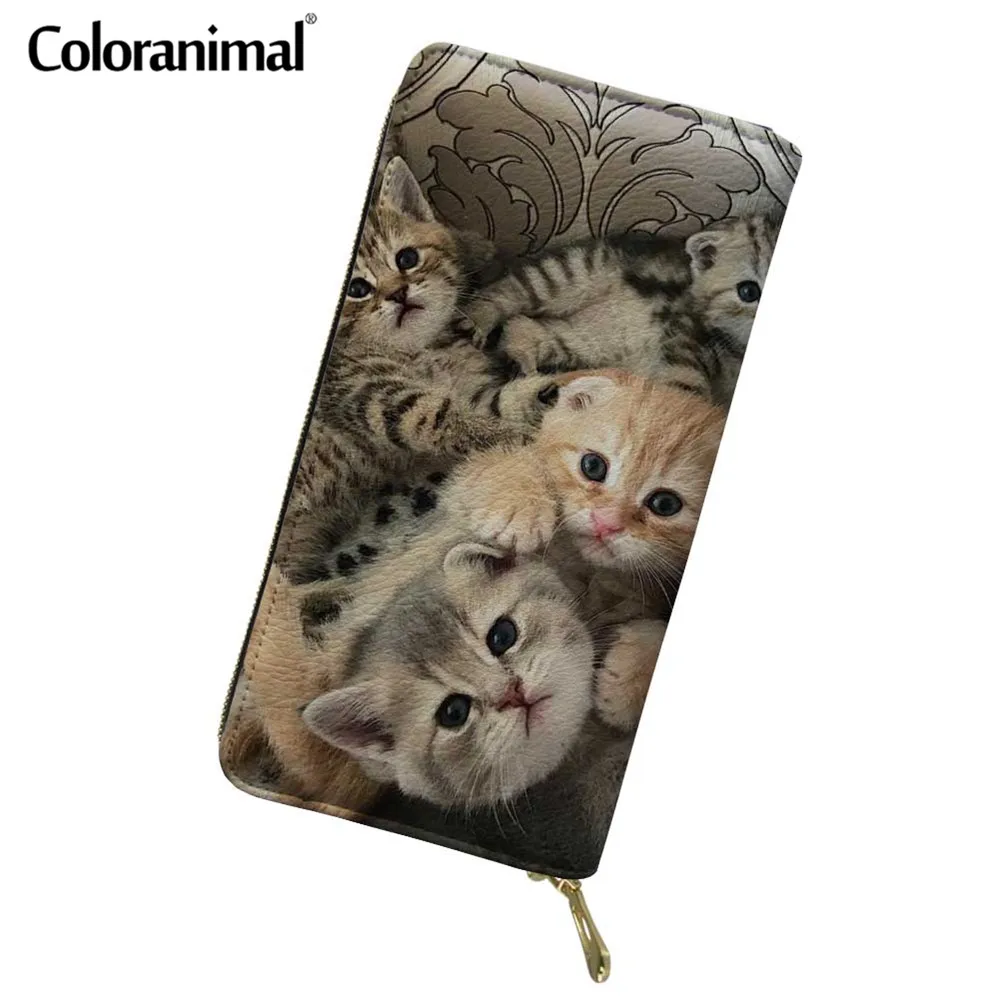 Coloranimal 2021 Новый стиль Дамский бумажник из искусственной кожи милые 3D с рисунками