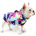 Водонепроницаемая одежда для собак, зимняя куртка для домашних животных, теплый Камуфляжный жилет для маленьких собак, камуфляжное пальто для щенков, одежда в французском стиле, костюм для Мопса