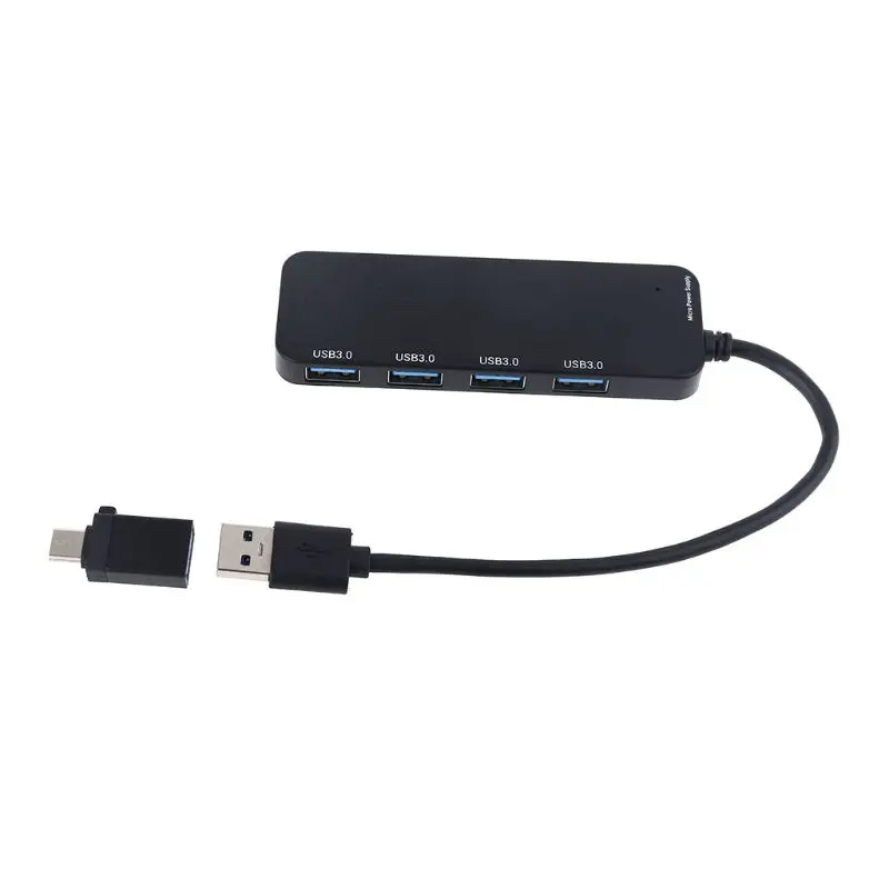 

HUB USB 3.0 4 Ports USB 2.0 Docking Station External Splitter with Micro USB Charging Port with Type-C Converter