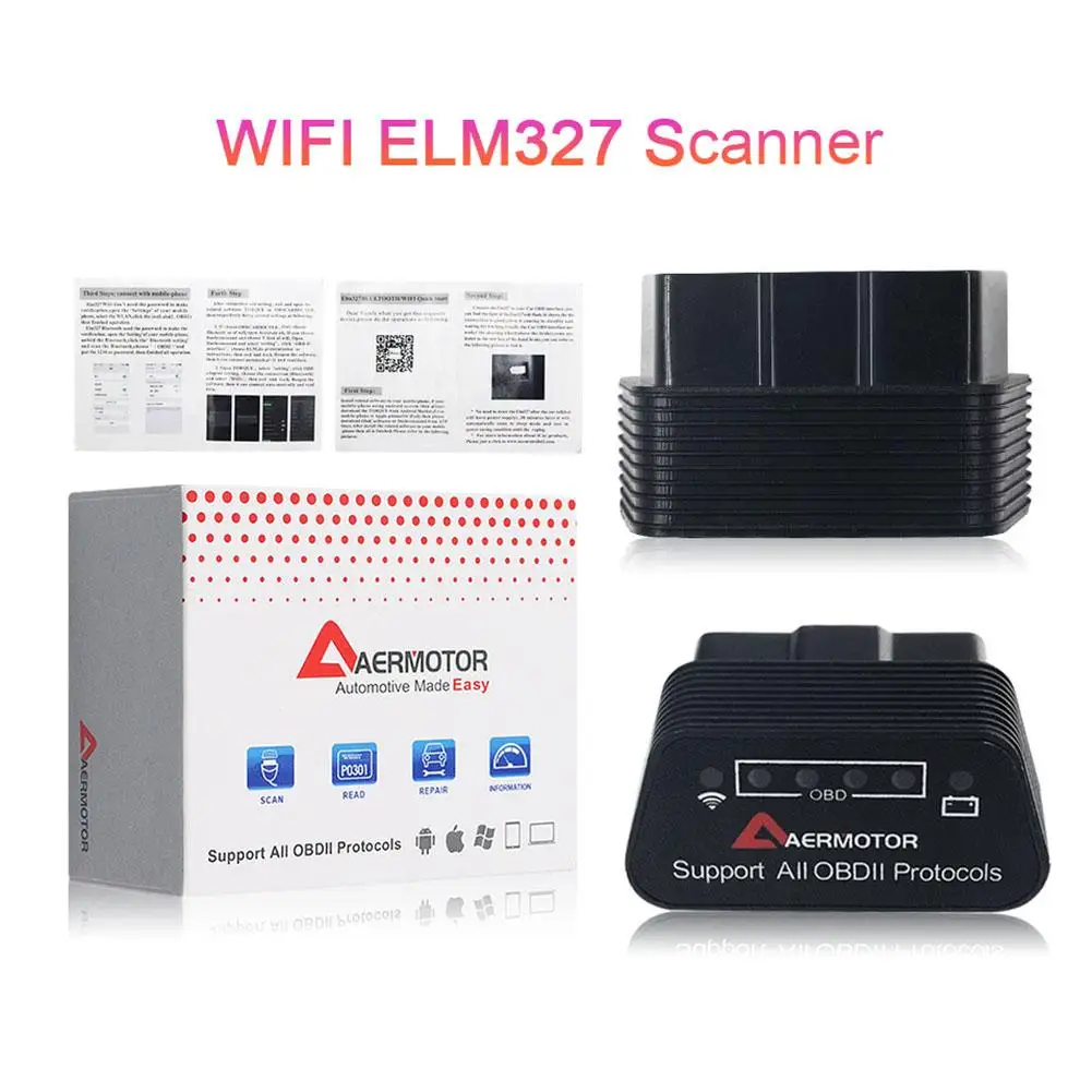 ELM327 V1.5 Wi-Fi Bluetooth OBD2 автомобильный диагностический сканер с поддержкой системы
