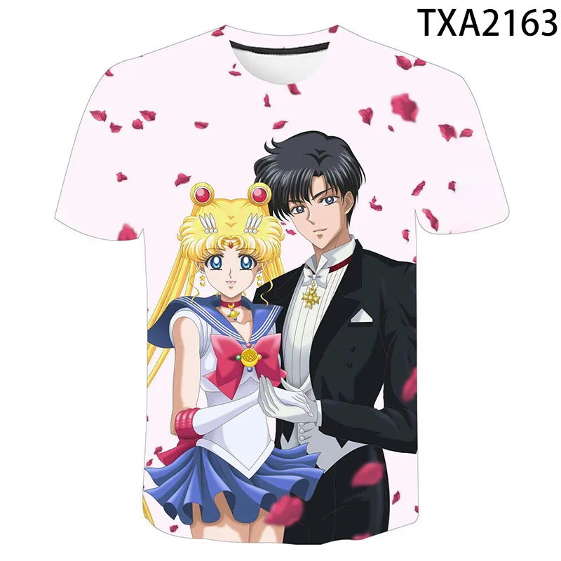 

Summer Casual men's and women's tops Sailor Moon 3D printed children's clothing summer trend cool quality quick-drying T-shirt