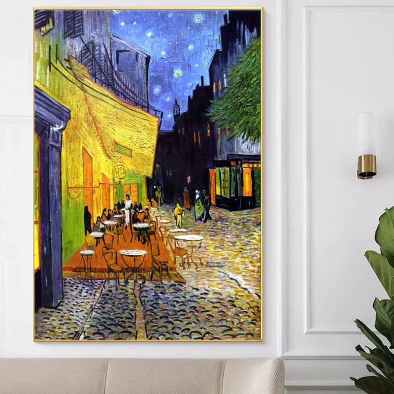 

Van Gogh Cafe Terrace At Night By Oil Paintings Print on Canvas Art Posters and Prints Van Gogh Famous Art Pictures Home Decor