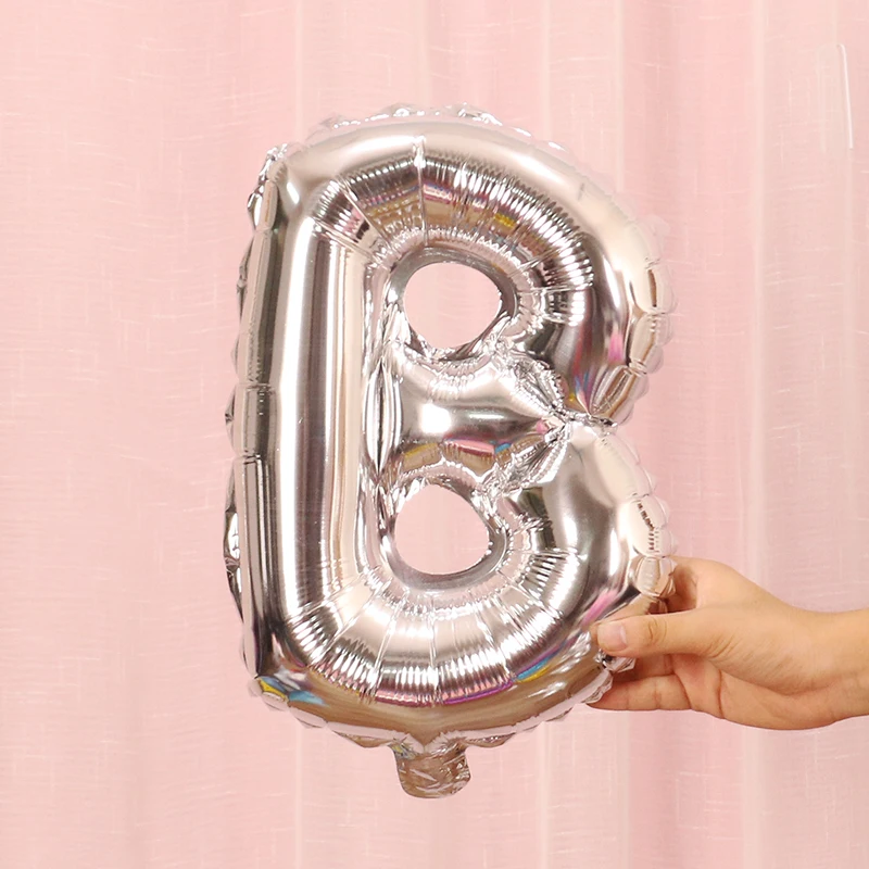 

16inch silver ABCDEFGHIJKL letter alphabet foil balloons wedding event christmas halloween festival birthday party B6-40
