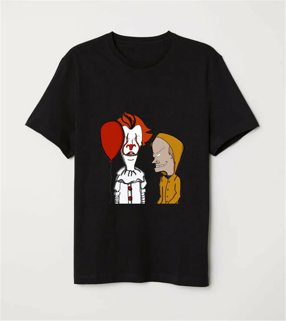 Beavis And Butthead X It Pennywise Georgie черная футболка для Хэллоуина тренажерные залы фитнеса |