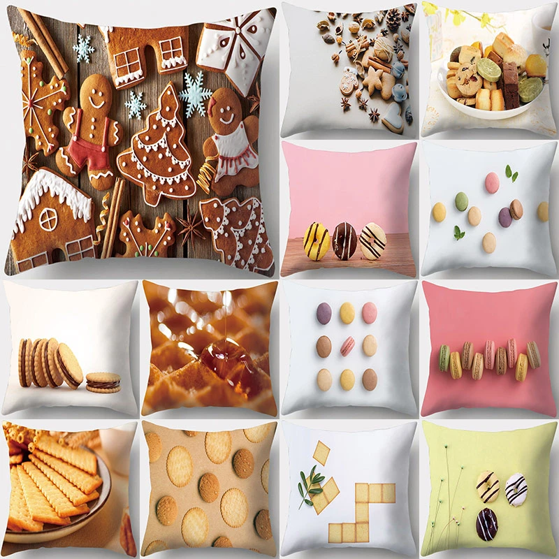 Macaron печенье Узор Декоративная Подушка Наволочка Чехол для подушки из полиэстера