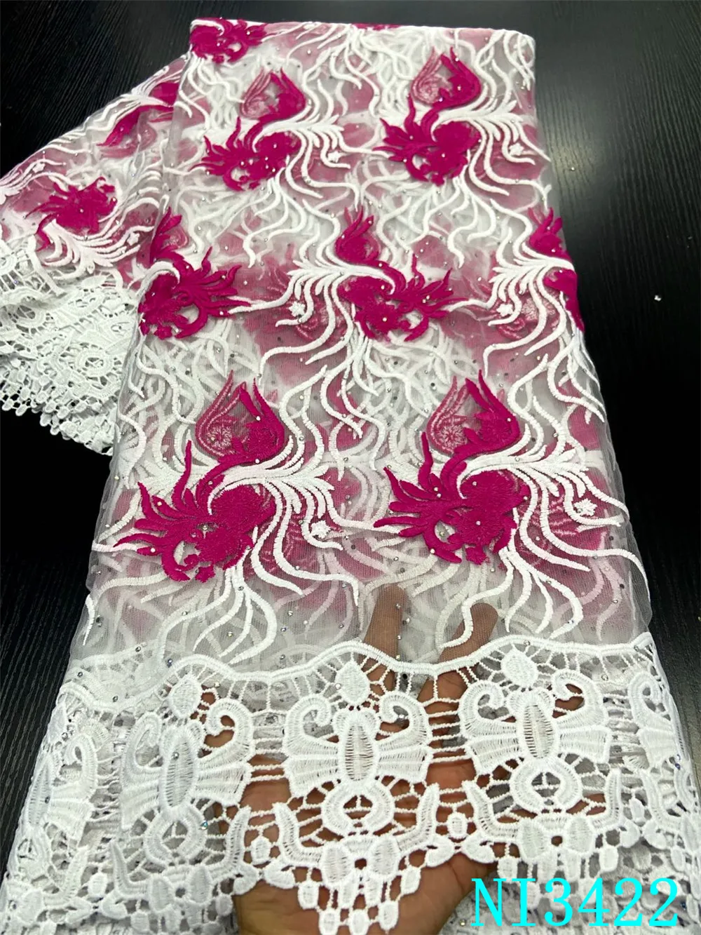 NIAI вышитые бархатные кружевные ткани высокого качества Африканские кружева с