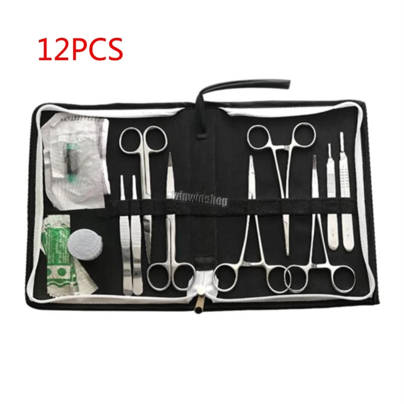 

12pcs/set Surgical suture package kits set for student , Medical Science Aids training Surgical instrument tools