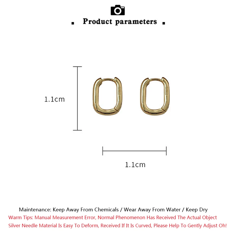 

925 Pure Silver French U-shaped Oval Stud Earrings Women's Simple Wind Rings Temperament Ear Pendant Vintage Fashion Jewelry