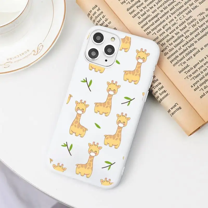 

Cute Cartoon Giraffe Phone Case Candy Color for iPhone 11 12 mini pro XS MAX 8 7 6 6S Plus X SE 2020 XR