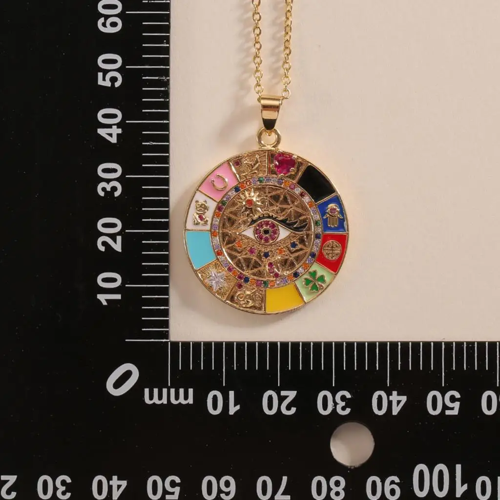 Fashion Color Enamel Pendant Necklace For Women Girl Party Religious Evil Eye Heart Shape Jewelry Gift | Украшения и аксессуары