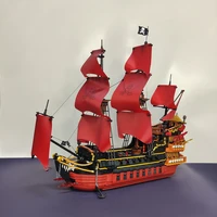 creative black pearl ideas pirate ship queen annes revenge pirate ship caribbeans dk6002 3694pcs moc brick model building block