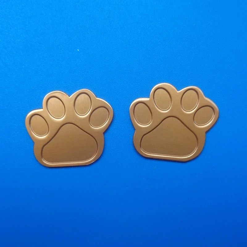 

Factory wholesale gold aluminum anode dog paw pet ID name tag