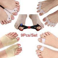 9pcsset bunion corrector hallux valgus big toe separators straightener hammer toe spacers protector pain relief foot care tool