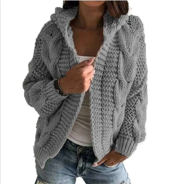 

2021 Vintage Cardigan Women Sweater Knitwear Autumn Winter Open Stitch Top Solid Slim Long Sleeve Cardigans Jacket Coat