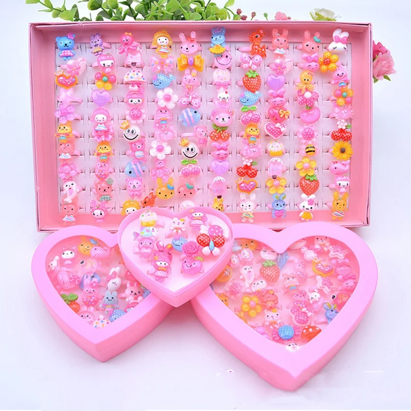 

Children Girl Makeup Jewelry Ring Toy Pretend to Play Princess Children Girl Ring Decoration Girl Gift