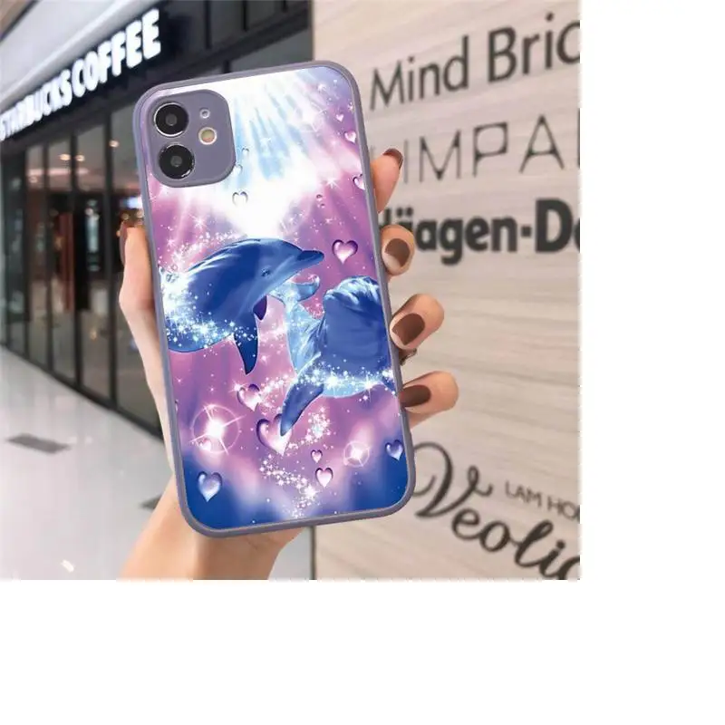 

Ocean Whale Shark Swimming Phone Case Matte Transparent for iPhone 7 8 11 12 s mini pro X XS XR MAX Plus cover funda