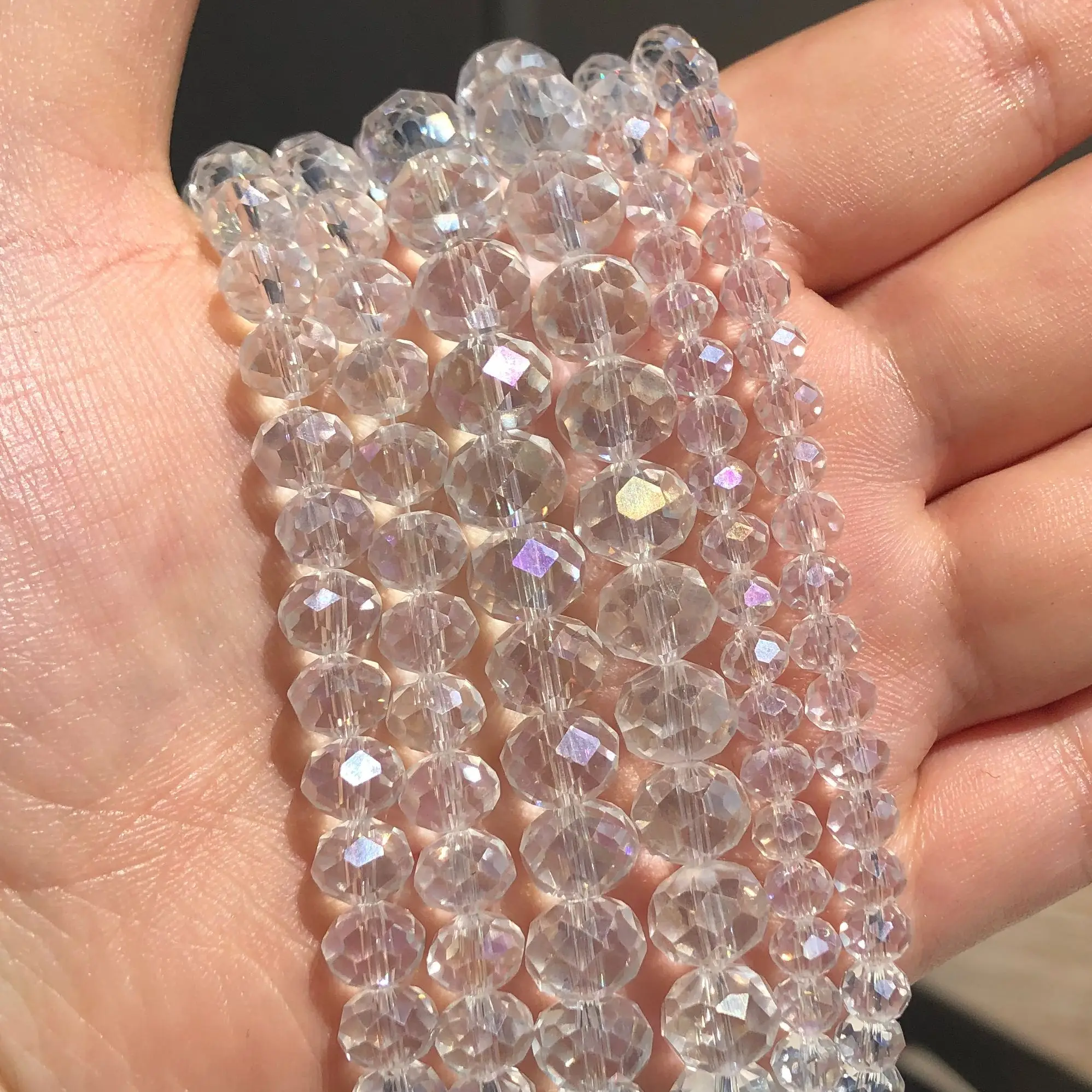 Оптовая продажа граненые AB прозрачные стеклянные бриллианты 4 6 8 10 12 мм выберите