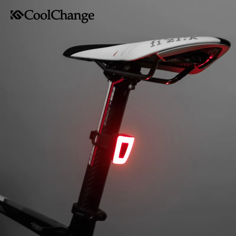 

CoolChange Cycling Bike Rear Light Waterproof LED USB Chargable Road Mountain Bicycle Cycle Light Safety Night Bike Accessories