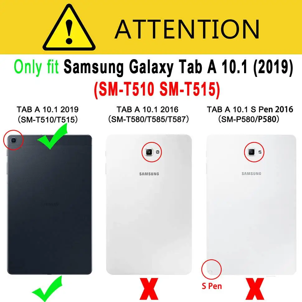 

PU Leather Stand Case for Samsung Galaxy Tab A 10.1 2019 SM-T510 SM-T515 T510 T515 Tablet Cover with Bluetooth Keyboard +Film