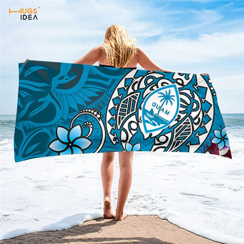 

HUGSIDEA Summer Towel Quickly Dry Beach Swimming Towel for Adult toallas de playa grandes Face Toalla Gum Polynesian Floral