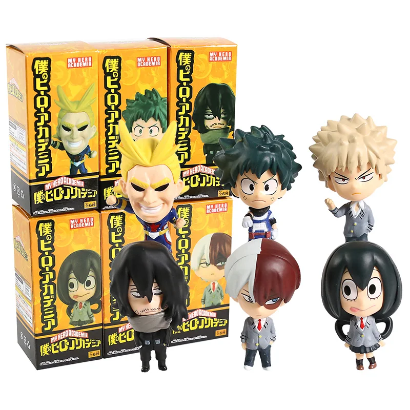 My Hero Academy Midoriya Izuku Bakugou Katsuki Todoroki Shoto All Might Ochaco Uraraka Asui Tsuyu Figures Toys Set - Цвет: A box