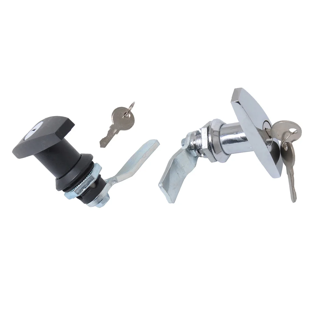 2 пакета Keyed замок двери гаража T Handle сборка для трейлера караван RV Toolbox хром +