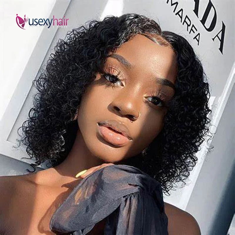 

Kinky Curly Human Hair Wigs For Black Women Brazilian Remy 150%Density Human Hair Wig Full Machine Made Nature Color Glueless