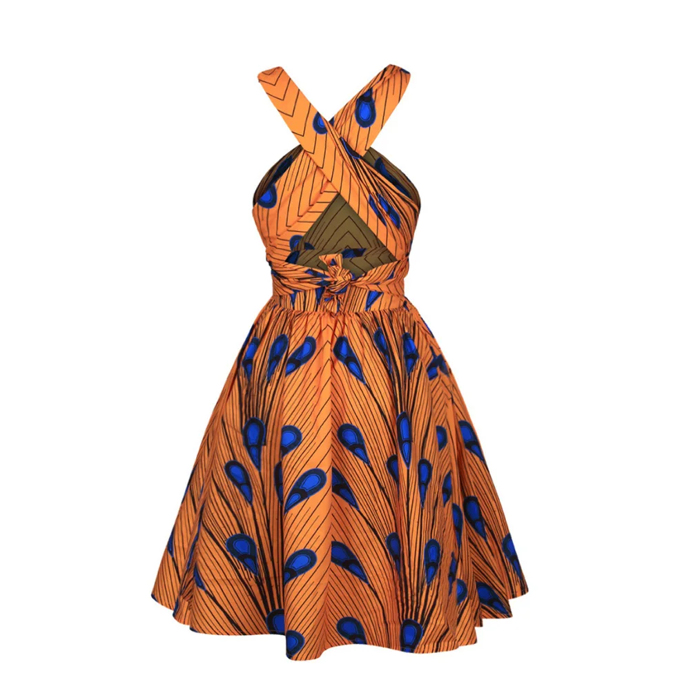 Модное женское богемное платье с цветочным принтом в африканском стиле