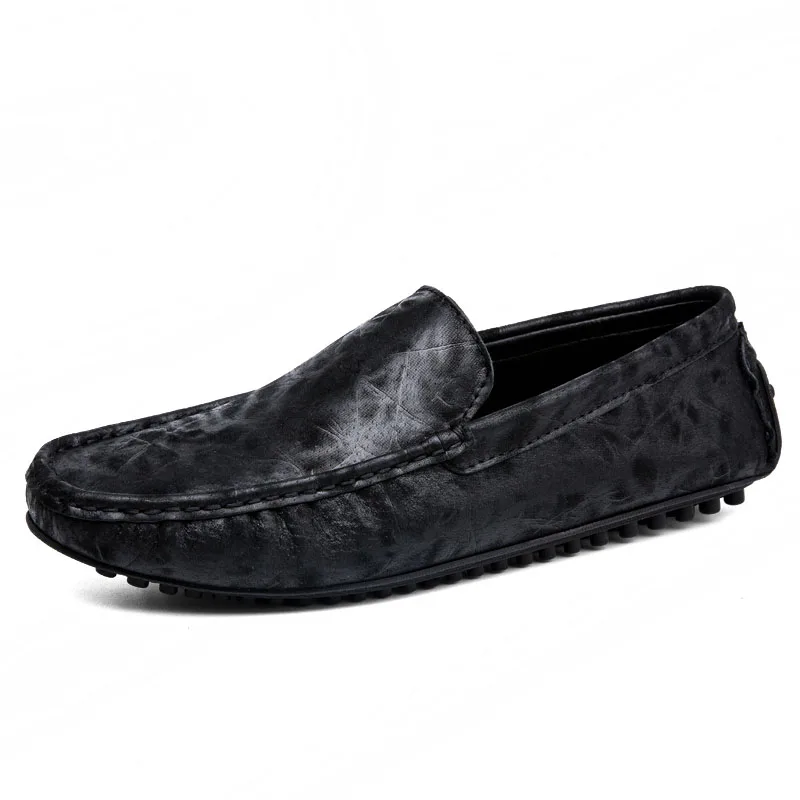 Wandai-9907-black Красные лоферы; коллекция года; слипоны; мужские лоферы; дышащие удобные мужские повседневные Мокасины на плоской подошве; обувь для вождения автомобиля; Mocasines Hombre - Цвет: Wandai-9907-black