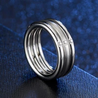 megin d casual simple romantic rose golden zircon stainless steel rings for men women couple friend fashion design gift jewelry